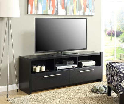 Convenience Concepts Newport Marbella TV Stand 60" - Modern Entertainment Center for TVs up to 65", Contemporary Media Console with Storage Cabinets & Shelves for Living & Family Room, Black