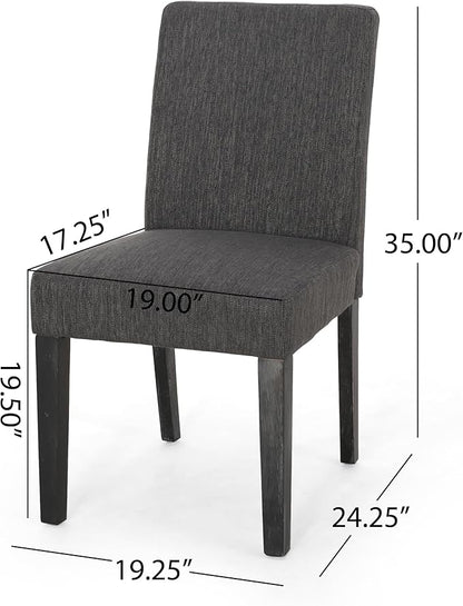 Christopher Knight Home Kuna Contemporary Upholstered Dining Chair (Set of 2), Charcoal + Gray