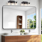 BONEWEI Black Bathroom Mirror,60x40 inch Wall Mirror for Bathroom Wall Mounted,Rectangle Mirror for Bathroom Over Sink,Modern Frame Round Corner for Living Room,Bedroom Entryway,Horizontal/Vertical