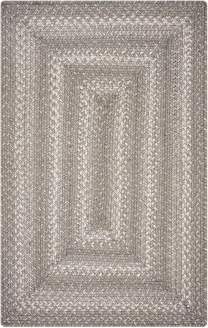Grey Cloud Small Braided Rug, 27x45 Rectangle - Grey, Handmade with Jute - Warm Farmhouse Decor, Perfect for Kitchens and Entryways - Durable and Easy to Clean
