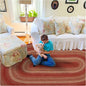 Homespice Apple Pie Jute Red Braided Rugs 5x8' Oval for Living Room, Bedroom Rug and Dining Room. Pet Friendly. Decor Styles- Farmhouse Rug, Rustic, Vintage, Cottage, Primitive, Country, Boho Rug
