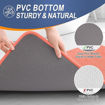 OLANLY Thick Memory Foam Bath Mat Rug 30x20, Extra Soft Absorbent Bathroom Rug, Quick Dry Bath Mats, Non-Slip, Machine Washable Carpet for Bathroom, Tub and Shower, Home Decor Accessories, Coral