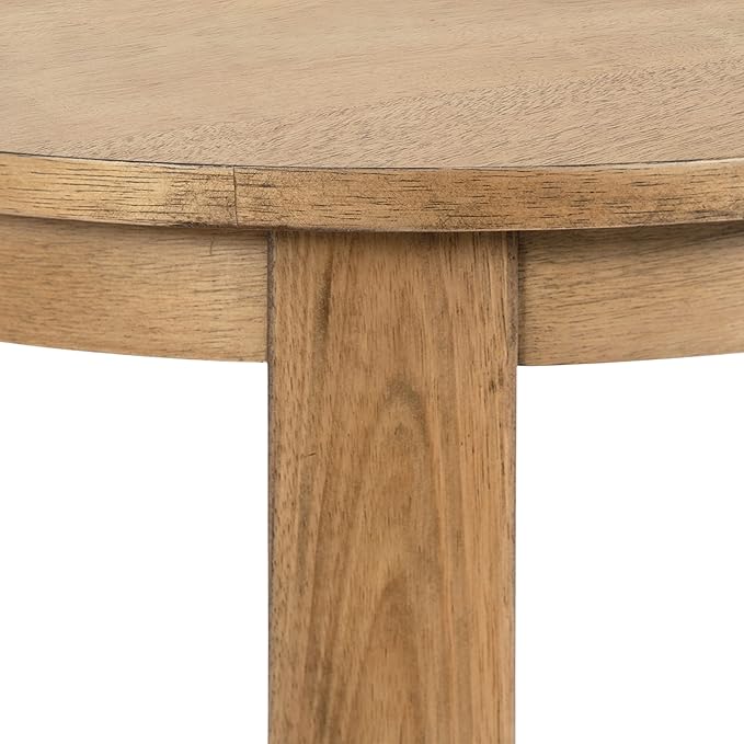Kate and Laurel Foxford Tiered Round Side Table; 22 x 22 x 24; Natural Brown; Transitional Two-Tier Circle Nightstand Table with Storage and Resilient Wood Construction for Bedroom Decor