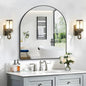 FORBATH Arched Mirror 36x40 Inch, Black Arched Mirror Wall Mounted Modern Black Aluminum Frame Decor Large for Dresser Bedroom Living Room Entryway, Hanging or Leaning Against Wall