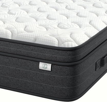 Queen Mattress 10 Inch in a Box - Memory Foam & Pocket Spring Hybrid Mattress for Back Pain Relief, Cool Breathable Fiberglass-Free Cover, Medium Firm, CertiPUR-US Certified