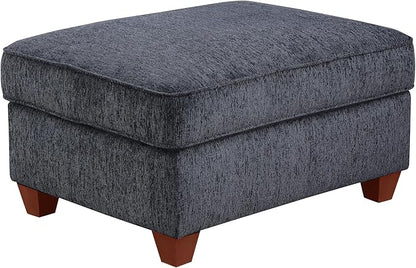 127" L-Shaped Sectional Couch with Movable Ottoman&6 Throw Pillows,7 Seat Chenille Upholstered Sofa W/2 Cup Holder,USB Port&Hidden Storage Box,DIY Combination,for Living Room,Apartment,Dark Gray