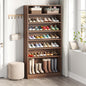 Tribesigns Tall Shoe Cabinet, 9 Tiers 40-45 Pairs Heavy Duty Wood Freestanding Shoe Storage Cabinet, 70.8'' Tall Shoe Cabinet with Open Storage for Entryway (Brown)