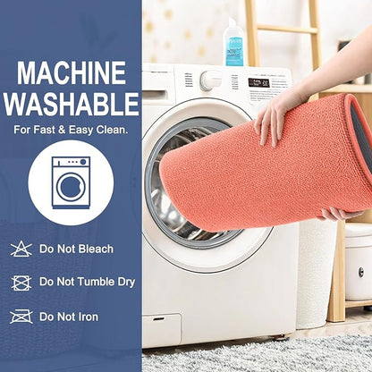 OLANLY Thick Memory Foam Bath Mat Rug 24x16, Extra Soft Absorbent Bathroom Rug, Quick Dry Bath Mats, Non-Slip, Machine Washable Carpet for Bathroom, Tub and Shower, Home Decor Accessories, Coral