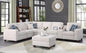127" L-Shaped Sectional Couch with Movable Ottoman & 6 Throw Pillows,7 Seat Chenille Upholstered Sofa W/2 Cup Holder,USB Port & Hidden Storage Box,DIY Combination,for Living Room,Apartment,Beige