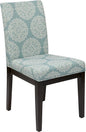 OSP Home Furnishings Dakota Upholstered Parsons Dining Chair with Espresso Finish Wood Legs, Gabrielle Sky