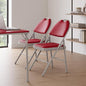 GarveeHome 2 Pack Folding Chairs with PU Leather Padded Cushion and Back, Metal Foldable Chair for Indoor Outdoor, Commercial Stackable Guest Chairs for Camping, Dining Room, Office, Party, Red