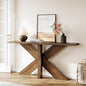 LITTLE TREE 70.9" Narrow Console Table, Industrial Entryway Table for Entryway, Modern Accent Table for Living Room, Hallway, Foyer, Brown