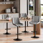 Shintenchi Swivel Bar Stools Set of 4, Adjustable Faux Leather Upholstered Swivel Counter Stools, Armless Bar Height Island Chairs with Back and Footrest, Gray