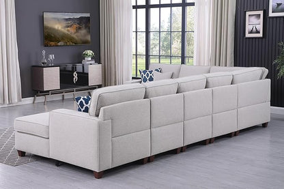 Leio Sectional Modular Sofa with Ottoman for Living Room, Apartment, Bedroom, Office, Dorm