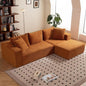 Modular Sectional Sofa, 108" L-Shaped Boneless Couch with Deep Seat, Corduroy Cloud Couch for Living Room, Bedroom, No Assembly Required, Ship in a Box, Orange