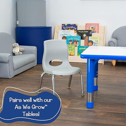 Children’s Factory, AB8010GYC, MyPosture Plus 10" H Chair, Gray with Chrome Legs, Kids Preschool, Daycare or Classroom Flexible Seating, Toddler Desk Chair