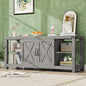 IDEALHOUSE TV Stand for 65 Inch TV, 60 Inch Entertainment Center with Storage, Farmhouse TV Console Table with Shelves,Doors, Modern TV Stand for Living Room, Bedroom - Grey