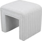 Get Set Style Vanity Stool Chair,Modern Linen Ottoman Foot Stool with Wooden Legs Sofa Bench Footstool Extra Seat for Vanity,Makeup Room,Living Room,Entryway,Office (Fully Assembled)