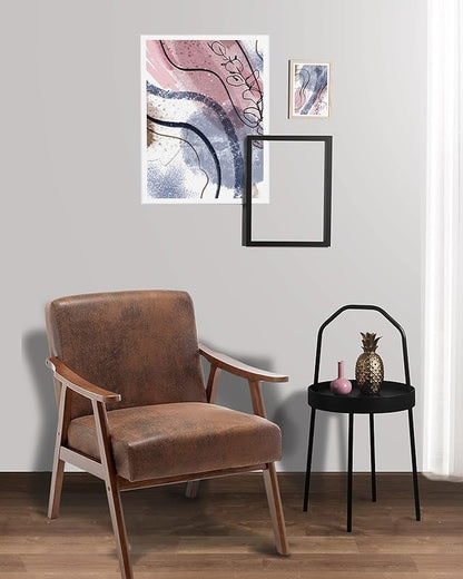 Container Furniture Direct Accent Chair with Microfiber Upholstery and Solid Wood Frame, Classic Mid-Century Modern Living Room Furniture for Extra Seating, Brown