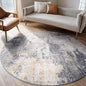 Washable Area Rugs 6ft Non-Slip Modern Abstract Soft for Living Room Entryway Bedroom Nursery, Print Pattern, Purple Grey Cream Yellow
