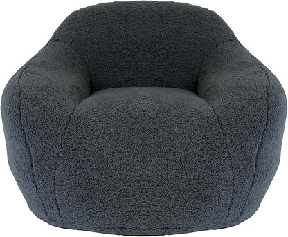 Furniliving Bean Bag Chair, Oversized Bean Bag Couch for Adults Comfy Bean Bag Sofa with Back Support, Giant Bean Bag Chair Stuffed Floor Sofa for Living Room Bedroom Dorm Office, Teddy, Dark Grey