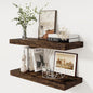 30 Inch Floating Shelves, 12 Inch Deep Floating Shelf for Wall, Rustic Deep Shelves for Books, Bathroom, Living Room, Kitchen, 30 x 12 x 2 Wood Floating Shelves, Rustic Brown Color, Set of 2