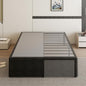 18 Inch King Size Bed Frame with Black Bed Cover, Metal King Size Platform Bed Frame No Box Spring Needed, Heavy Duty Mattress Foundation, Easy Assembly, Noise Free