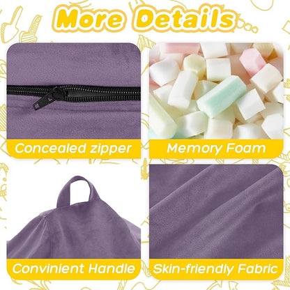 HABUTWAY 2FT Bean Bag Chair, 2' Beanbags Small Bean Bag Chairs with Filling, Teardrop Bean Bag Chair Luxurious Velvet Ultra Soft Fur with Removable Cover (Purple)