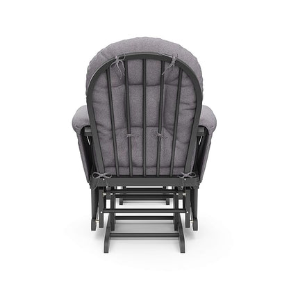 Storkcraft Premium Hoop Glider & Ottoman (Gray/Gray Swirl) — GREENGUARD Gold Certified Nursery Glider, Solid Wood Craftsmanship, Smooth-Gliding Nursery Chair and Ottoman, Award-Winning