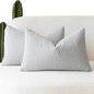 Foindtower Pack of 2 Textured Boucle Throw Pillow Covers Accent Solid Decorative Lumbar Pillow Cases Cozy Woven Couch Cushion Case for Sofa Bedroom Living Room Home Decor, 12 x 20 Inch,Light Grey