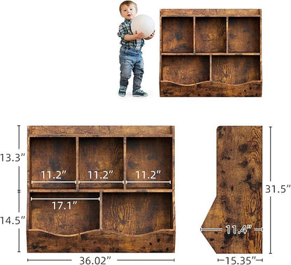 IDEALHOUSE Toy Bookshelf and Bookcase, Multi Shelf with Cubby Organizer Cabinet for Storage Books and Toys, for Bedroom, Playroom, Hallway