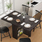 IDEALHOUSE Folding Dining Table, Drop Leaf Dining Table with 6 Wheels and 2-Layer Storage Shelf, Space Saving Dining Table for Small Spaces (Dark Walnut, 50.1" D x 31.4" W x 29.5" H)