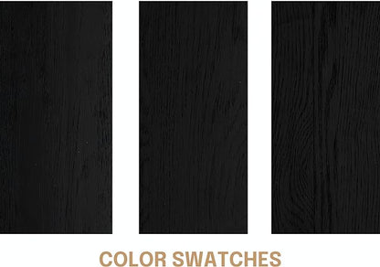 NTC Solid Oak Zoe Nightstand, Mid Century Modern Side Table Bedroom, Bedside Furniture, Night Stand, End Table, Easy Assembly - Burnt Black