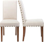 Parsons Kitchen Dining Chair Set Room Modern Upholstered Stylish Fabric High Back with Bronze Nailhead Trim
