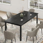GarveeHome 78.7in Industrial Dining Table for 6, Wooden Long Dinner Table with Mortise Tenon Design, Kitchen Table with Sturdy Metal Legs, for Dining Room Home Office Living Room, Black