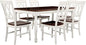 Crosley Furniture Shelby 7-Piece Traditional Dining Table Set for 6, Dinner Tables with Kitchen Chairs, Distressed White