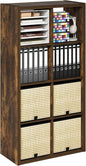 Furinno Cubicle Open Back Decorative Cube Storage Organizer, 8-Cube, Amber Pine