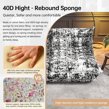Bean Bag Chairs for Adults, Memory Foam Couch Loveseat Sofa Chair, Soft Teddy Material Cozy Comfy Reading Nook Chairs, Floor Chair for Living Room Bedroom Office