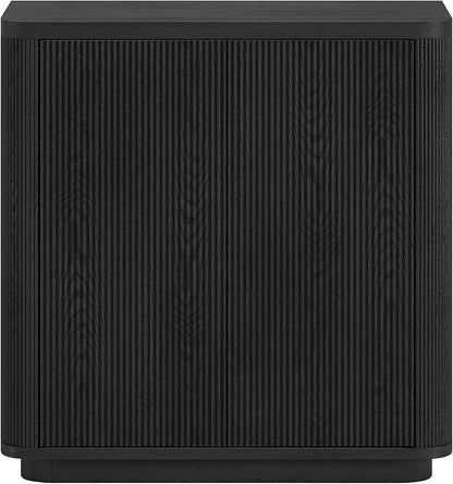 Henn&Hart 32" Wide Rectangular Accent Cabinet in Natural Black, for Home, Living Room, Bedroom, Entertainment Room, Office