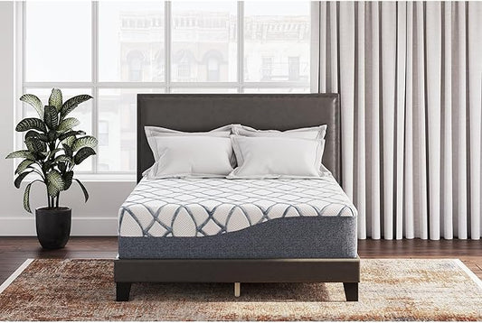 Signature Design by Ashley 14 Inch Chime Elite 2.0 Ultra Plush Green Tea Memory Foam Mattress for Cool Sleep and Pressure Relief, California King, Fiberglass Free, Mattress In A Box
