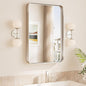 TokeShimi 16x24 Brushed Nickel Bathroom Wall Mirror Vanity Metal Frame Round Corner Rectangular for Home Decor Living Room Entryway (Horizontal/Vertical)