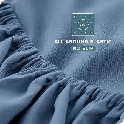 Bare Home Full Sheet Set - Luxury 1800 Ultra-Soft Microfiber Full Bed Sheets - Double Brushed - Deep Pockets - Easy Fit - 4 Piece Set - Bedding Sheets & Pillowcases (Full, Coronet Blue)