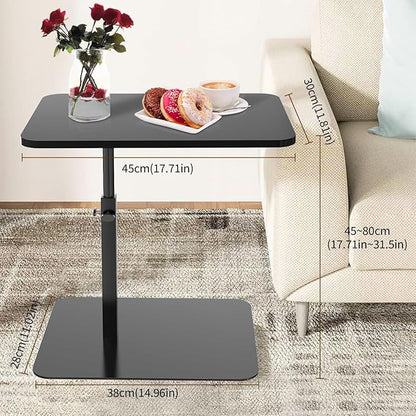 C Table for Sofa, C Table Adjustable Height, Living Room/Bedroom Small C Side, Tables for Small Spaces Table, Living Room Table, Bedroom Table, Bedside Table(Pine Wood) (Walnut Color)