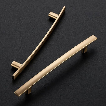 5 Pack Cabinet Handles 5" Hole Center - Curved Cabinet Pulls Champagne Bronze Drawer Pulls for Kitchen Cupboard Solid Handles for Dresser Drawer Arch Closet Hardware