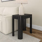 Plank+Beam Modern Rounded Rectangular Side Table, Solid Wood End Table for Living Room, 25in, Black