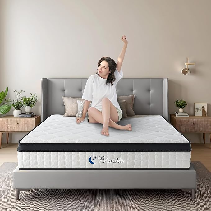 Queen Mattress, 12 Inch Queen Size Mattress in a Box, Medium Firm, Memory Foam with Individual Pocket Spring for Pressure Relief & Motion Isolation, Strong Edge Support