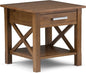 SIMPLIHOME Kitchener SOLID WOOD 21 inch Wide Square Contemporary End Side Table in Medium Saddle Brown for the Living Room and Bedroom