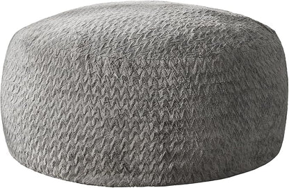 Hobestluk Bean Bag Chair Convertible Beanbag Chairs for Adults, 3 in 1 Bean Bags with Plush Chevron Cover, Adult Bean Bag Chair for Living Room, Bedroom (Grey, Full)