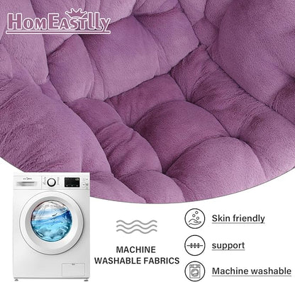 Lazy Chair with Ottoman, Modern Large Accent Lounge Chair with a Pillow, Leisure Sofa Armchair with Ottoman, Reading Chair with Footrest for Bedroom, Living Room, Dorm Rooms,Plush Purple