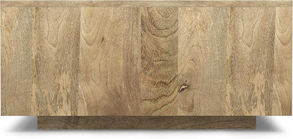SIMPLIHOME Lockhart Square Coffee Table - 30 inch Wide Solid Mango Wood Living Room Table in Natural, Modern Cocktail Table for Family Room with Large Surface and Low Profile, Assembled